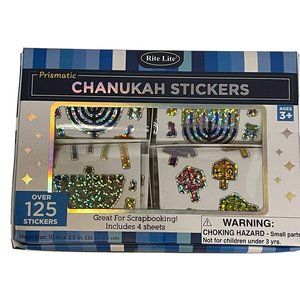 Rite Lite Prismatic Chanukah Stickers Over 125 Pieces Includes 4 Sheets Size 10"